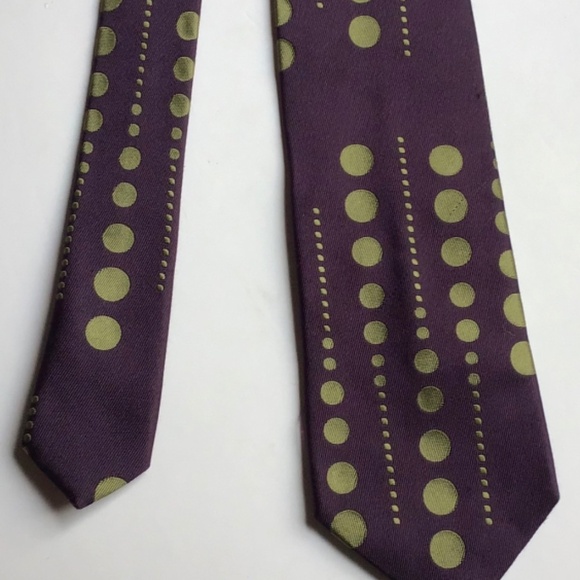 Christian Lacroix aubergine colour & dots Silk tie made in Italy 🇮🇹 - Picture 3 of 7